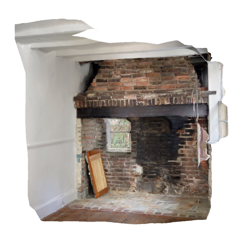 A 3D scan of the original 1728 baker's brick oven and hearth in 122 Elfreth's Alley.