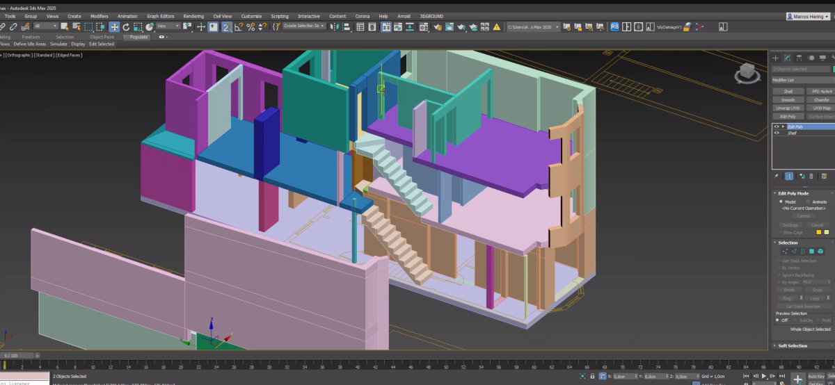 Architectural model and planning of the Henry O. Tanner House with Marcos Hering and Austin Mayer, AIA.