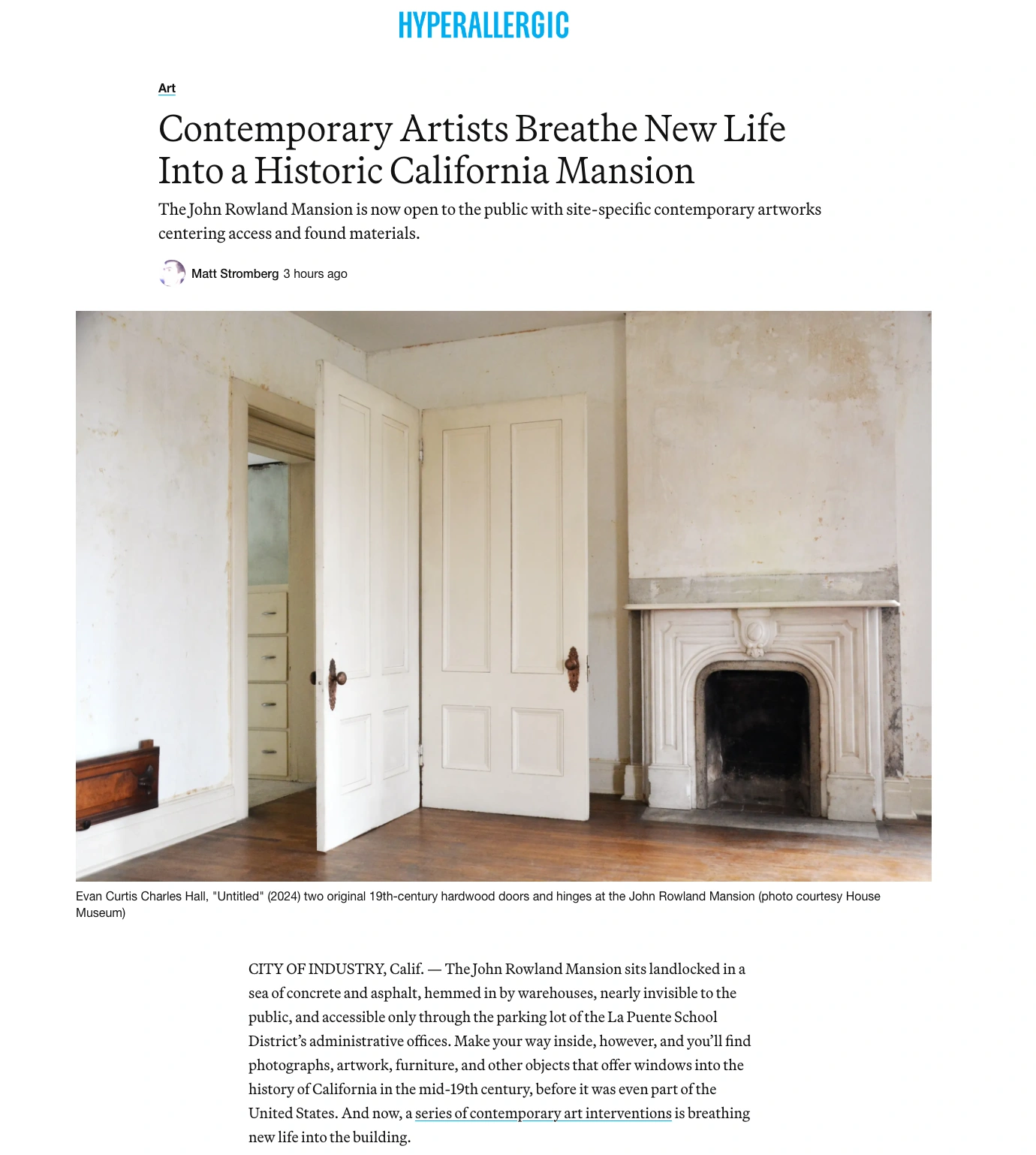 Hyperallergic Magazine, Brooklyn, New York. House Museum, Evan Curtis Charles Hall