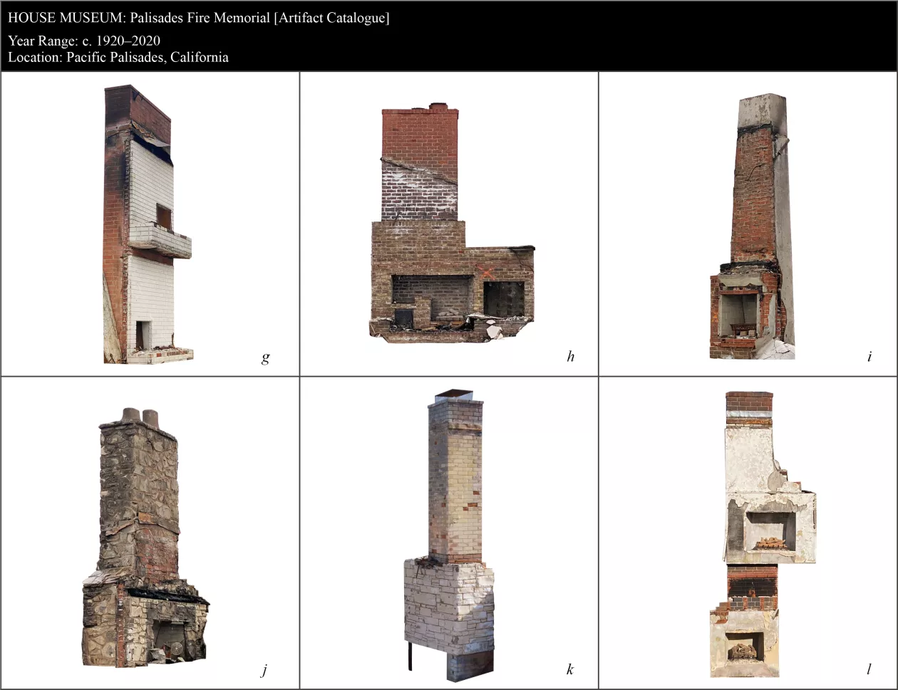 Pacific Palisades Fire Memorial Artifact Catalogue House Museum Fireplaces Chimneys Architecture Salvage